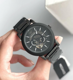 Emporio Armani Meccanico Automatic Black Dial Black Steel Strap Watch For Men - AR60010 Authentic Buy Shop Now