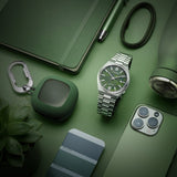 Citizen Tsuyosa Automatic Camouflage Green Dial Silver Steel Strap Watch For Men - NJ0159-86X Authentic Buy Shop Now