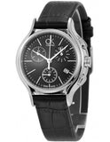 Calvin Klein Skirt Chronograph Black Dial Black Leather Strap Watch for Men - K2U291C1 Authentic Buy Shop Now