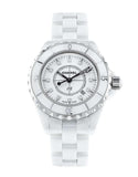 Chanel J12 Diamonds Ceramic White Dial White Steel Strap Watch for Women - J12 H1628 Authentic Buy Shop Now