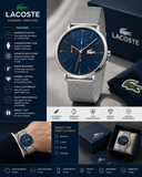 Lacoste Moon Multifunction Blue Dial Silver Mesh Strap Watch for Men - 2011024 Authentic Buy Shop Now