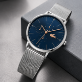Lacoste Moon Multifunction Blue Dial Silver Mesh Strap Watch for Men - 2011024 Authentic Buy Shop Now