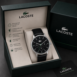 Lacoste Club Multidial Black Dial Black Leather Strap Watch for Men - 2011226 Authentic Buy Shop Now