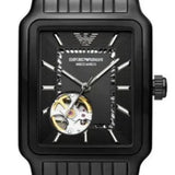 Emporio Armani Meccanico Black Dial Black Steel Strap Watch For Men - AR60058 Authentic Buy Shop Now