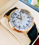 Citizen Watch Eco Drive Day & Date White Dial Black Leather Strap Watch For Men - AO9003-16A Authentic Buy Shop Now