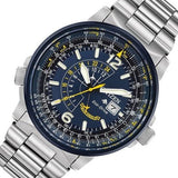Citizen Promaster Nighthawk Eco Drive Navy Blue Dial Silver Steel Strap Watch For Men - BJ7006-56L Authentic Buy Shop Now
