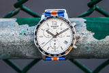Tissot Quickster Chronograph NBA New York Kicks White Dial Multicolored Nato Strap Watch For Men - T095.417.17.037.06 Authentic Buy Shop Now