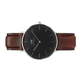 Daniel Wellington Classic Bristol Black Dial Brown Leather Strap Watch For Men - DW00100143 Authentic Buy Shop Now