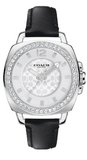 Coach Boyfriend Silver Dial Black Leather Strap Watch for Women - 14503152 Authentic Buy Shop Now