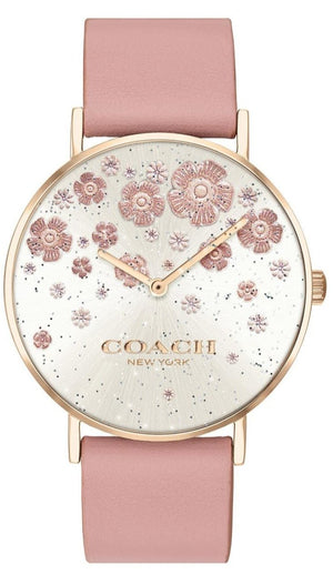 Coach Perry Silver Dial Pink Leather Strap Watch For Women - 14503325 Authentic Buy Shop Now