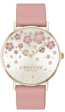 Coach Perry Silver Dial Pink Leather Strap Watch For Women - 14503325 Authentic Buy Shop Now