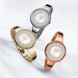 Swarovski Crystalline Bracelet White Dial Gold Steel Strap Watch for Women - 5269253 Authentic Buy Shop Now