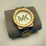 Michael Kors Lennox Three-Hand Quartz Gold Dial Gold Steel Strap Watch For Men - MK8939 Authentic Buy Shop Now
