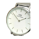 Daniel Wellington Petite Sterling White Dial Silver Mesh Bracelet Watch For Women - DW00100220 Authentic Buy Shop Now