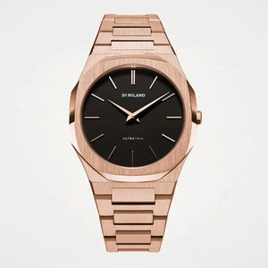 D1 Milano Ultra Thin Black Dial Gold Steel Strap Watch for Men - D1-UTBJ42 Authentic Buy Shop Now