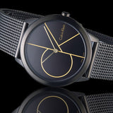 Calvin Klein Minimal Black Dial Black Mesh Bracelet Watch for Women - K3M224X1 Authentic Buy Shop Now