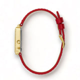 Guess Fame Quartz Gold Dial Red Leather Strap Watch For Women - GW0504L2 Authentic Buy Shop Now