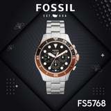 Fossil FB-03 Chronograph Black Dial Silver Steel Strap Watch for Men - FS5768 Authentic Buy Shop Now