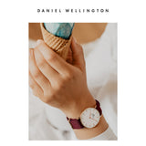 Daniel Wellington Roselyn 3A Petite White Dial Red NATO Strap Watch For Women - DW00100293 Authentic Buy Shop Now