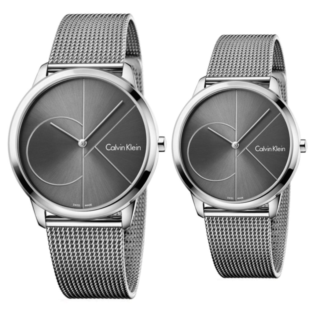 Calvin Klein Minimal Black Dial Silver Mesh Bracelet Watch for Women - K3M22123 Authentic Buy Shop Now