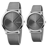 Calvin Klein Minimal Black Dial Silver Mesh Bracelet Watch for Women - K3M22123 Authentic Buy Shop Now