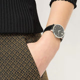 Movado Ultra Slim Black Dial Black Leather Strap Watch For Women - 0607090 Authentic Buy Shop Now
