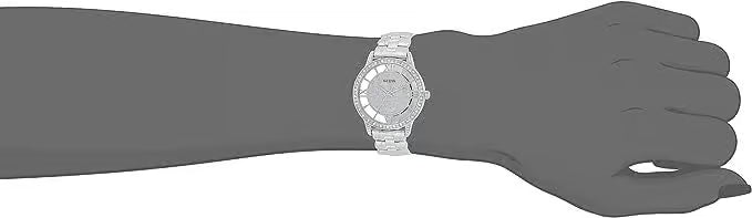 Guess Ethereal Diamonds Silver Dial Silver Steel Strap Watch for Women - W1013L1 Authentic Buy Shop Now