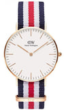 Daniel Wellington Classic Canterbury White Dial Two Tone NATO Strap Watch For Women - DW00100030 Authentic Buy Shop Now