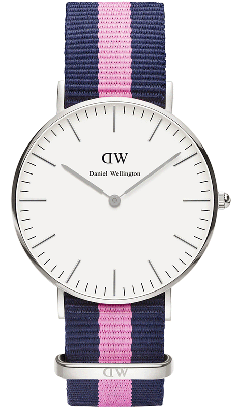 Daniel Wellington Classic Winchester White Dial Two Tone Nylon Strap Watch For Women - DW00100049 Authentic Buy Shop Now