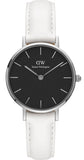 Daniel Wellington Classic Petite Bondi Black Dial White Leather Strap Watch for Women - DW00100286 Authentic Buy Shop Now
