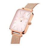 Daniel Wellington Quadro Pressed Melrose Pink Dial Pink Mesh Bracelet Watch For Women - DW00100510 Authentic Buy Shop Now