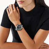 Michael Kors Everest Chronograph Black Dial Grey Steel Strap Watch For Women - MK6974 Authentic Buy Shop Now