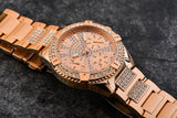 Guess Frontier Diamonds Rose Gold Dial Rose Gold Steel Strap Watch For Women - W1156L3 Authentic Buy Shop Now