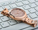 Michael Kors Slim Runway Rose Gold Dial Rose Gold Steel Strap Watch for Women - MK4658 Authentic Buy Shop Now