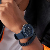 Armani Exchange Outerbanks Chronograph Blue Dial Blue Silicone Strap Watch For Men - AX7128 Authentic Buy Shop Now