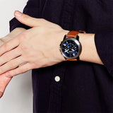 Fossil Grant Chronograph Blue Dial Brown Leather Strap Watch for Men - FS5151 Authentic Buy Shop Now