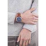 Fossil Grant Chronograph Blue Dial Brown Leather Strap Watch for Men - FS5151 Authentic Buy Shop Now