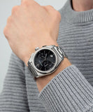 Emporio Armani Federico Chronograph Black Dial Silver Steel Strap Watch For Men - AR11560 Authentic Buy Shop Now
