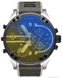 Diesel Mr. Daddy 2.0 Chronograph Black Dial Grey Nylon Strap Watch For Men - DZ7429 Authentic Buy Shop Now