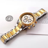 Versace Classic Chronograph Quartz Silver Dial Two Tone Steel Strap Watch For Men - VEV700519 Authentic Buy Shop Now