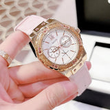 Guess Limelight Quartz Analog White Dial Pink Leather Strap Watch For Women - W0775l3 Authentic Buy Shop Now