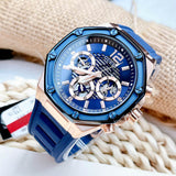 Guess Momentum Chronograph Blue Dial Blue Rubber Strap Watch for Men - GW0263G2 Authentic Buy Shop Now