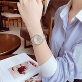 Guess Moonlight Multi Function Diamonds Gold Dial Gold Steel Strap Watch for Women - GW0320L2 Authentic Buy Shop Now