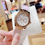 Guess Limelight Quartz Analog White Dial Pink Leather Strap Watch For Women - W0775l3 Authentic Buy Shop Now