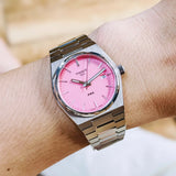 Tissot PRX Quartz Pink Dial Silver Steel Strap Watch for Women - T137.210.11.331.00 Authentic Buy Shop Now