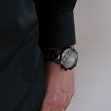 Daniel Wellington Iconic Link Chronograph Grey Dial Grey Steel Strap Watch for Men - DW00100643