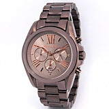 Michael Kors Bradshaw Chronograph Brown Dial Brown Steel Strap Watch For Women - MK6247 Authentic Buy Shop Now