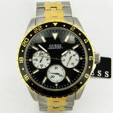 Guess Odyssey Black Dial Two Tone Steel Strap Watch For Men - W1107G6 Authentic Buy Shop Now