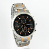 Emporio Armani Renato Chronograph Black Dial Two Tone Steel Strap Watch For Men - AR11165 Authentic Buy Shop Now
