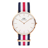 Daniel Wellington Classic Canterbury White Dial Two Tone Nylon Strap Watch For Men - DW00100002 Authentic Buy Shop Now
